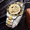 CHENXI Men Golden Stainless Steel Watches Fashion Automatic Mechanical Watch Male Luminous hands Clocks 30M Waterproof Watch