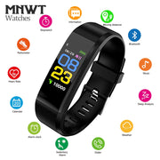 MNWT 5 Colour Wristband Smart Watch Men Women Heart Rate Monitor Blood Pressure Fitness Sports Smart Bracelet For IOS Android