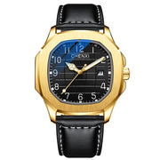 CHENXI New Fashion Men Waterproof Watch Top Brand Luxury Leather Square Dial Men Sports Quartz Wrist Watch Relogio Masculino