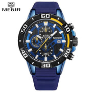 Top MEGIR New Watch Men Sport Waterproof Analogue Quartz Men&#39;s Watches With Chronograph Luxury Military Wrist Watch Man Clock