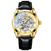 CHENXI New Luxury Mens Automatic Mechanical Wristwatch Waterproof Luminous Business Leather Clock Tourbillon Men Wrist Watch