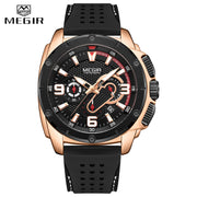 MEGIR Fashion Watch Mens Chronograph Luxury Brand Sport Quartz Watch Men Military Waterproof Analog Wristwatch Relogio Masculino