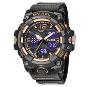 SMAEL Watches Men Sports Watch Top Brand Luxury Military Alarm Dual Display Digital Quartz Waterproof Wristwatch For Male Clock