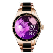 Smart Watch Women Ceramic Strap Blood Pressure Monitor Bluetooth Call Music Player DIY Custom Dial Ladies Smartwatch For Samsung