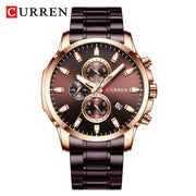 CURREN Mens Watches Steel Waterproof Chronograph Sport Quartz Watch Men Top Brand Luxury Men&#39;s Analog Watch Relogio Masculino