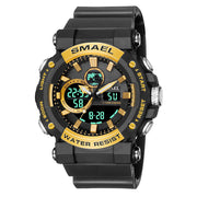 SMAEL Sport Watches for Men Dual Time Digital Quartz Wristwatch Waterproof Military Male Shock Wristwatches Man Electronic Clock