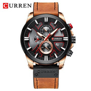 CURREN Watch Chronograph Sport Mens Watches Top Brand Luxury Waterproof Leather Quartz Clock Men Wristwatch Relogio Masculino