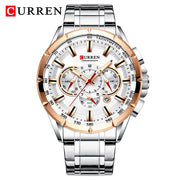 CURREN New Mens Watches Fashion Stainless Steel Sport Quartz Watch Men Luxury Brand Chronograph Military Waterproof Wristwatch