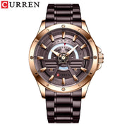 CURREN Men&#39;s Watch Top Brand Luxury Stainless Steel Waterproof Luminous Quartz Watch Men Fashion Date Clock Sports Wristwatch