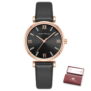 MINI FOCUS New Watches Women Luxury Fashion Ladies Waterproof Watch Black Leather Casual Female Clock Women&#39;s Gift Montre Femme