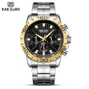 Mens Watches MEGIR Top Brand Luxury Full Steel Waterproof Watch Men Chronograph Quartz Sport Military Wristwatches Male Clock