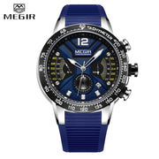 New MEGIR Watch Men Luxury Brand Silicone Sport Chronograph Quartz Clock Mens Watches Waterproof Date Military Wrist Watch