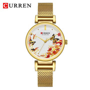 CURREN Fashion Luxury Women Watch Creative Flower Dial Clock Steel Strap Ladies Wrist Watches Top Brand Women Watch Reloj Mujer