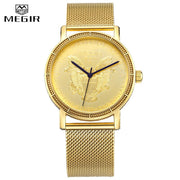 MEGIR Golden Quartz Watches Men Stainless Steel Wrist watch Top Brand Luxury Gold Bracelet Man Watches Relogio Masculino Clock