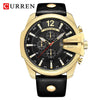 Luxury Brand CURREN Fashion Big Dial Men Watch Military Sport Quartz Watches Leather Strap Business Metal Wristwatch Men&#39;s Clock