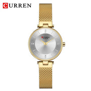 Luxury Brand CURREN Fashion Ladies Watches Rose Gold Mesh Belt Quartz Women Watch Minimalism Rhinestone Female Waterproof Clock