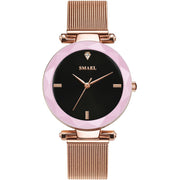 SMAEL Rose Gold Watch Women Quartz Watches Ladies Top Brand Luxury Female Mesh Strap Wrist Watch Girl Clock Relogio Feminino