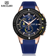 Relogio Masculino MEGIR Men Sport Watch Military Silicone Chronograph Quartz Mens Watches Male Casual Date Waterproof Wristwatch