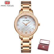 MINI FOCUS Luxury Fashion Women Watches Lady Watch Stainless Steel Dress Woman Watch Quartz WristWatches Valentine Gift