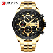 CURREN Men Sport Quartz Watch Fashion Blue Stainless Steel Business Men&#39;s Watches Top Brand Waterproof Chronograph Male Clock