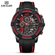 MEGIR Watch Men Top Luxury Chronograph Silicone Waterproof Sport Military Mens Watches Date Analog Quartz Wristwatch Male