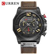 CURREN Fashion Casual Mens Watches Waterproof Military Sports Watch Men Leather Quartz Watches For Male Clock Relogio Masculino