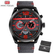 MINI FOCUS Chronograph Men&#39;s Casual Sport Quartz Watch Mens Watches Top Brand Luxury Leather Military Watch Wrist Male Clock