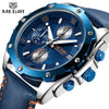 Men&#39;s Army Military Wrist Watch MEGIR Men Luxury Blue Watch Leather Sports Watches Mens Business Waterproof Quartz Clock Relogio