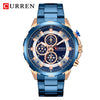 Top Luxury Brand CURREN Mens Watches Military Sport Waterproof Chronograph Blue Quartz Watch Men Clock Men&#39;s Watch reloj hombre