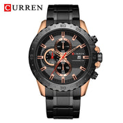 2022 New CURREN Luxury Chronograph Men Watch Stainless Steel Business Watches Waterproof Mens Sports Quartz Wrist Watch Clock