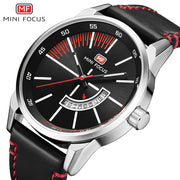 Men Watch MINI FOCUS Men&#39;s Quartz Wristwatches Genuine Leather Male Top Brand Luxury Wrist Watch with Calendar Relogio Masculino