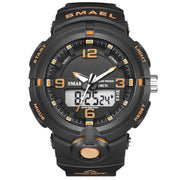 New 2022 SMAEL Brand Solar Energy Watch Digital Quartz Men Sports Watches Multifunctional Dual Time Outdoor Military Wristwatch