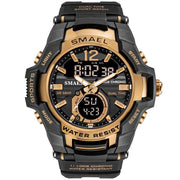 SMAEL Sport Watch Men Waterproof Wristwatch Big Dial Quartz LED Digital Watches Men&#39;s Camouflage Case Military Chronograph Clock