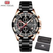 MINI FOCUS Men Watch Date Week Sport Mens Watches Chronograph Top Brand Luxury Waterproof Stainless Quartz Male Business Clock