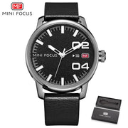 MINI FOCUS Brand Men Date Watch New Man Clock Men&#39;s Genuine Leather Strap Watchs Quartz Waterproof Wristwatch Business Masculine