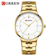 CURREN Mens Watches Top Brand Luxury Full Steel Blue Quartz Watch Men Fashion Casual Waterproof Clock Male Watch Reloj Hombre