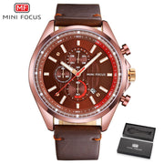 MINI FOCUS Top Brand Watch Men Black Blue White Multicolor Display Watches Fashion Casual Genuine Leather Quartz Male Watchs