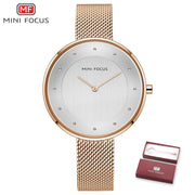 MINI FOCUS Women Watch Luxury Top Brand Business Watches Womens Clock Steel Mesh Watchband Simple Fashion Watch Ladies Relogio