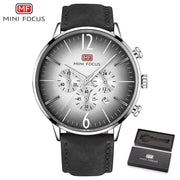 MINI FOCUS Men&#39;s Business Quartz Watches Men Leather Strap Fashion Sports Casual Clock Male Quartz-Watch Relogio Masculino