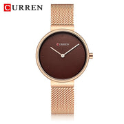 CURREN Ladies Watches Luxury Brand Stainless Steel Mesh Belt Quartz Watch Women Casual Fashion Blue Female Clock Montre Femme