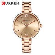 CURREN Fashion Black Women Watches Top Brand Luxury Classic Woman WristWatch Casual Simple Analog Quartz Ladies Wristwatch Clock