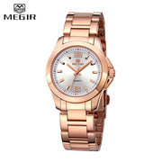 MEGIR Luxury Brand Women Dress Watches Fashion Rose Gold Bracelet Watch for Ladies Wristwatch Female Quartz Clock Montre Femme