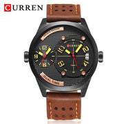 CURREN Fashion Sport Men Watch Chronograph Waterproof Leather Strap Quartz Watches Men&#39;s Army Military Wrist Watch Male Clock