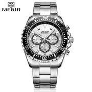 MEGIR Watch Luxury Business Quartz Mens Watches Sport Military Watch Men Full Steel Chronograph Waterproof relogio masculino