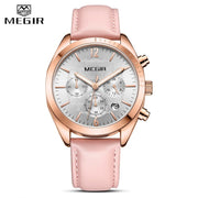 MEGIR Women Watches Top Brand Luxury Female Clock Montre Femme 2022 Fashion Pink Quartz Ladies Watch Lover Gift Relogio Feminino