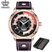 SMAEL Luxury Brand Mens Sport Watch Casual Leather Waterproof Quartz Watches Men Date Military Wristwatches relogio masculino