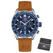 MINI FOCUS Brand Waterproof Watch Men Leather Army Military Quartz Wristwatch Chronograph Male Clock Relogio Masculino