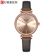 CURREN Luxury Women Watches Top Brand Casual Waterproof Leather Ladies Quartz Watch Fashion Ultra-thin Bracelet Wristwatch