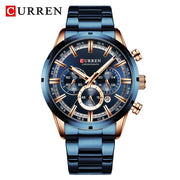 New CURREN Top Brand Mens Watches Luxury Chronograph Sport Waterproof Quartz Watch Men Full Steel Business Clock Wristwatch