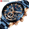 New CURREN Top Brand Mens Watches Luxury Chronograph Sport Waterproof Quartz Watch Men Full Steel Business Clock Wristwatch